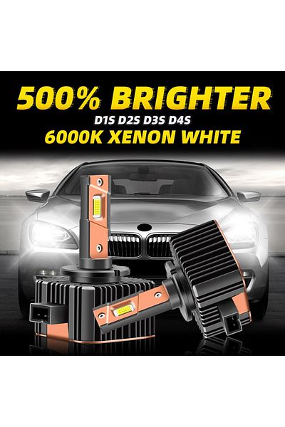 Choice لمبات المصابيح الأمامية D1s Roadsun D1s LED 6000k أبيض بارد 500% أكثر سطوعًا D4s D3s D2s لمبة LED 100% خطأ F