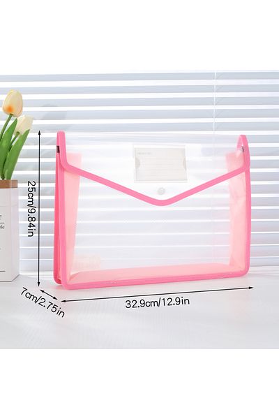 Choice Pink Large Capacity A4 File Folders Waterproof Stationery Storage Pouch File Organizer Bag Envelope