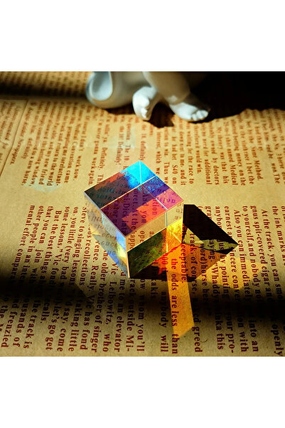 DIXSG مكعب منشور سحري صغير سداسي السطوح من الزجاج البصري الكريستالي مقاس 15 م...