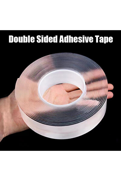 Choice شريط لاصق قوي مزدوج الجوانب شفاف نانو بطول 5 أمتار 20 مم مقاوم للماء
