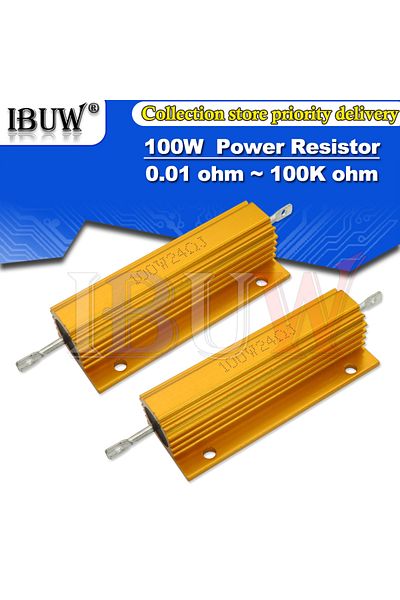 IBUW 1r 100w 0.01 ~ 100k Aluminum Power Metal Shell Case Wirewound Resistor 0.1 0.5 1 1.5 2 6 8 10 20 100