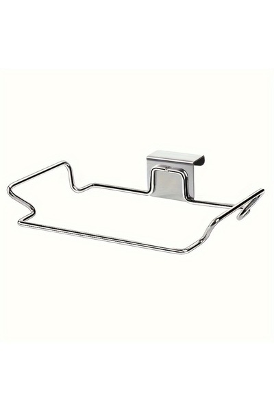 Choice رف قمامة من سبائك الحديد الفضي قطعة واحدة، حامل أكياس القمامة على باب خزانة الملابس، إكسسوارات المطبخ،