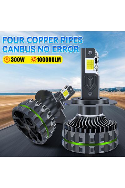 Choice 100000lm 300w H7 4 Copper Tubes 6000k White Carshark H1 H4 H7 Led Headlights Canbus 300w 100000lm 4