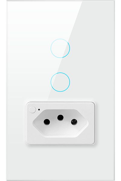 Choice White -2 Gang Wifi Version Avatto Tuya Wifi/zigbee Smart Light Switch With Socket,brazil Stand 16a T