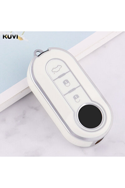 Choice غطاء مفتاح سيارة جديد من مادة TPU باللون الأبيض لسيارة فيات 500 دوكاتو...