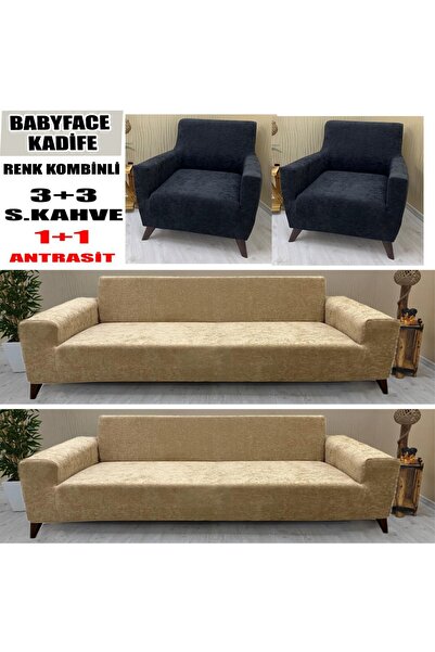 KILIFSAN Babyface Kadi?fe Kumaş Renk Kombi?nli? 2 Adet Üçlü & Çekyat- 2 Adet ...