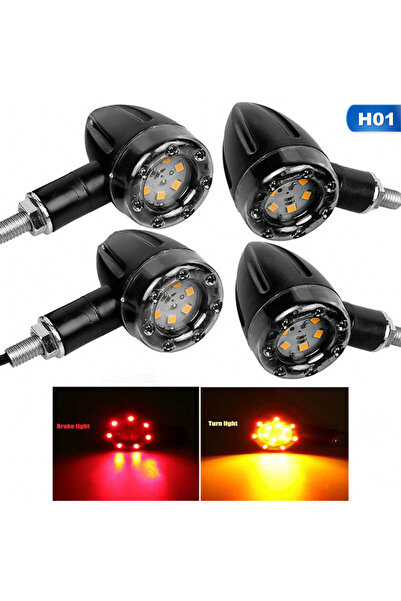 Choice 4 قطع/مجموعة من مصابيح الفرامل LED للدراجات النارية باللونين الأصفر وا...