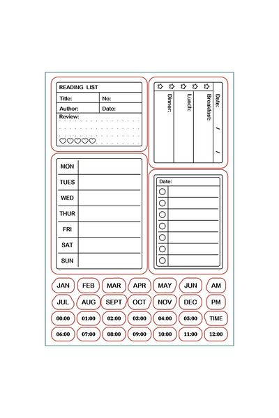 Choice Aech-03834 1 Sheet Calendar Planner Silicone Clear Stamps Month Week Date Time Transparent Stamps Fo