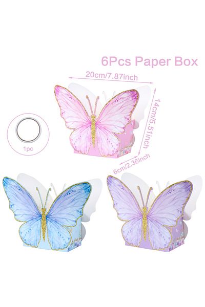 Choice Other Box 6pcs Butterfly Candy Gift Box Pink Purple Butterfly Birthday Party Decorations Kids Weddin