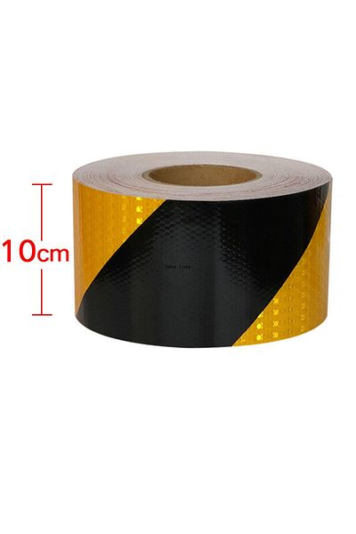 Choice Yellow-black-10cm 5cm/10cm/15cm/20cm*5m Reflective Tape Twill Yellow-black Waterproof Adhesive Safet