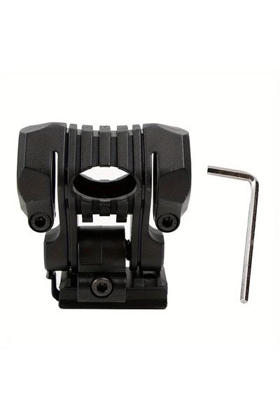 Choice Black Booiu Helmet Flashlight Holder 25mm Multi-angle Plastic Light Clamp Mount With Wrench Side Rai