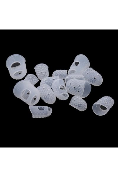 Choice Transparent 15pcs Silicone Finger Sleeve Slip Anti-scalding Needle Flip Book Money Playing Piano Thi