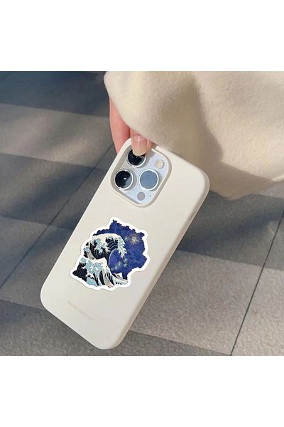 Choice 50pcs All 50pcs Ins Wind Blue And Silver Ocean Stickers Aesthetic Cartoon Stickers For Laptops Lugg