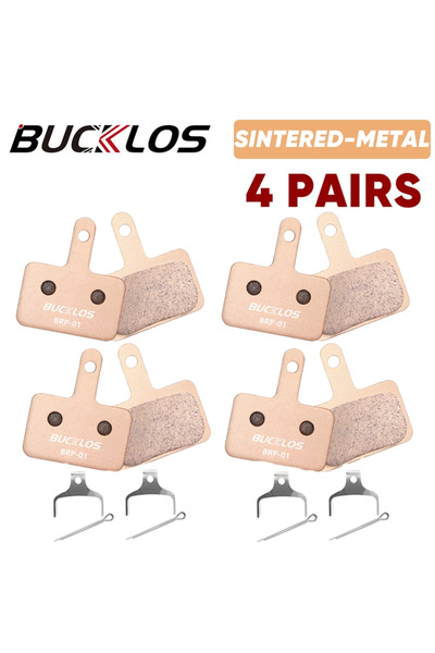 BUCKLOS 4 أزواج من وسادات فرامل قرصية معدنية ملبدة للدراجات الجبلية، وسادات ف...