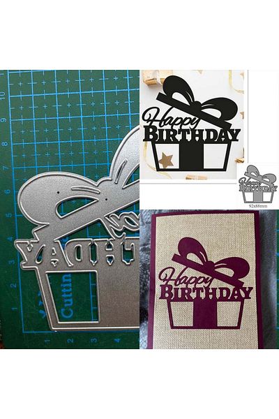 Choice Happy Birthday Gift Box Cutting Dies Stencils Scrapbooking Embossing DIY Crafts Paper Cards Album...