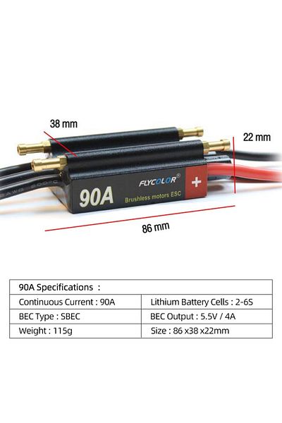 Choice Cls-90a Flycolor 30a 50a 70a 90a 120a Rc Boat Esc Waterproof 2-6s Lipo Brushless Speed Controller W