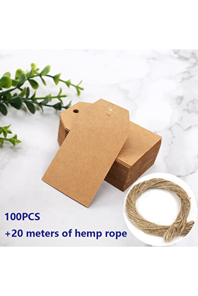 Choice A 100pcs Small Gift Price Tag/Kraft Paper Hang Tags Wedding/Birthday P...