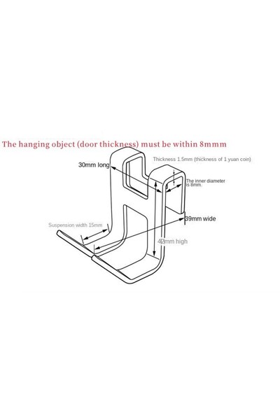 Choice Space Aluminum Space Aluminum Metal Door Hook H shape Free Hole Shower...