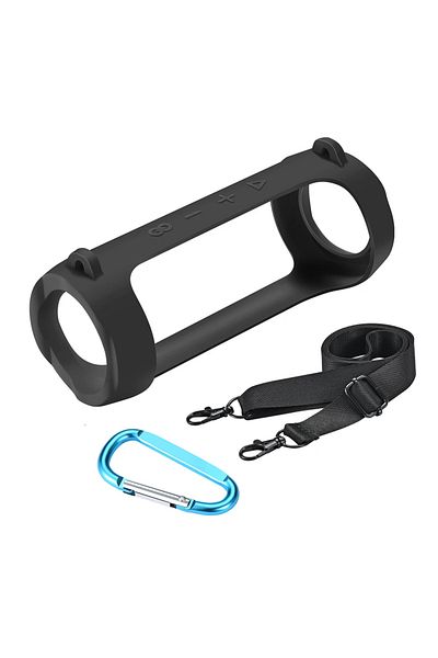 ALLOYSEED Silicone Bluetooth-compatible Speaker Case with Carabiner Waterproof Protective Sleeve Adjustable...