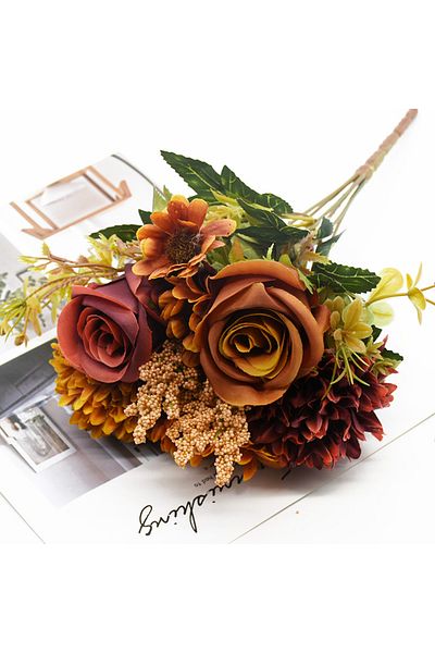 Choice 4 Artificial Flowers Bouquet European-style Holding Exquisite Roses Wedding Christmas Decorations F.