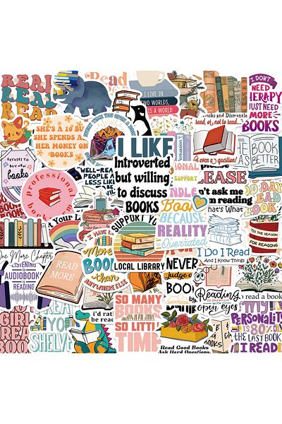 Choice 50pcs 50pcs Book Reading Stickers Cartoon Luggage Graffiti For Notebook Diary Motorcycle Skateboard
