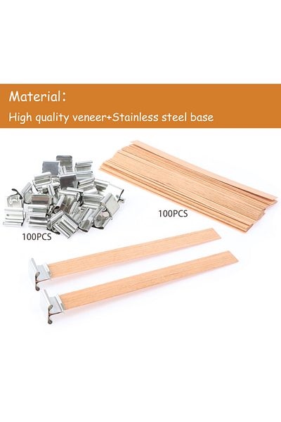 Choice 10pcs Wooden Candles Wick With Sustainer Tab Candle Wick Core For DIY 13cm Candle Making Supplies...
