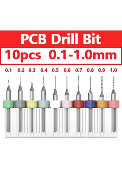 LIXIU 0.1-1.0mm 10pcs Pcb Mini Drill Bit Carbide For Print Circuit Board Cnc Drill Bits Machine Engraving