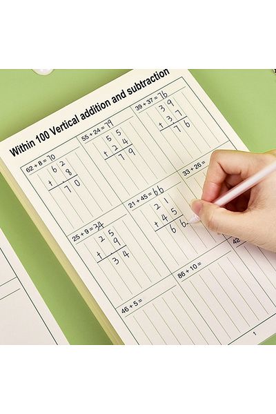 Choice 2 books/set Vertical Addition and Subtraction Practice Workbooks within 100 - Math Exercise Books