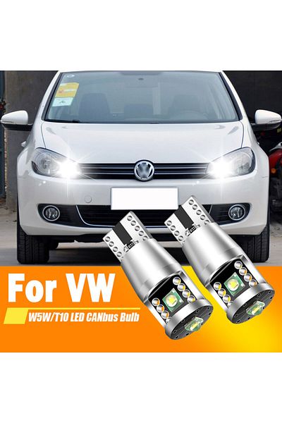 APMATAUTO 6000k قطعتان من مصابيح LED بيضاء اللون 2x لسيارات فولكس فاجن جولف Mk3 Mk4 Mk5 Mk6 3 4 5 6 باسات B5 B5.5 B6 B7 B8 Cc Polo 6r Toura