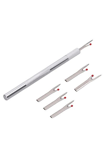 Choice Silver 1pc Thread Cutter With 5pcs Replacement Head Seam Ripper Stitch Thread Unpicker Embroidery Th