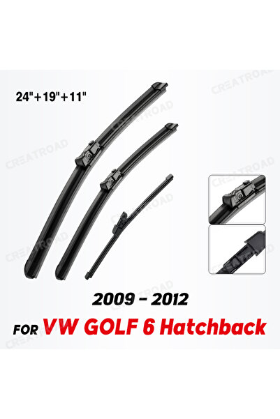 Choice مجموعة شفرات مساحات الزجاج الأمامي والخلفي اليسرى لسيارة فولكس فاجن جولف 6 هاتشباك 2009 - 2012...