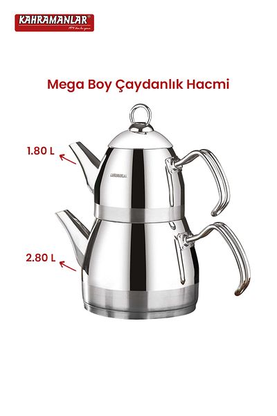 Kahramanlar طقم إبريق شاي بلاتينيوم روما ميجا