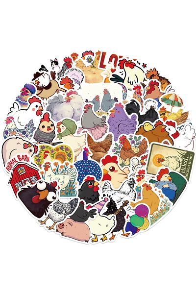 Choice 50pcs 50pcs Cartoon Chicken Animal Personality Creative Sticker Desk Refrigerator Phone Skateboard W