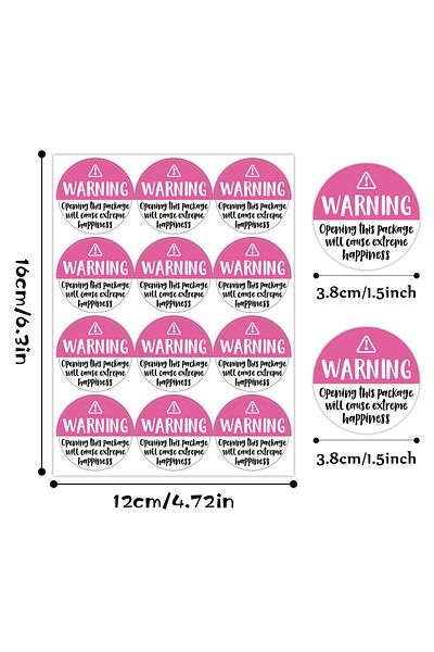 Choice 120pcs-pink 120pcs/pack 1.5inch Pink Adorable Warning Sticker Labels Extreme Happiness Labels For Bu