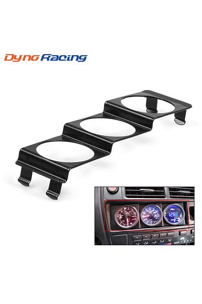 Choice Universal 52mm Tripe 3 Gauge Meter Radio Din in Dash Panel Pod Black 2inch BX102259-BK