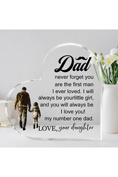 Choice X163 قطعة واحدة من هدايا الأب الشفافة من الابنة إلى أفضل أب على شكل قل...