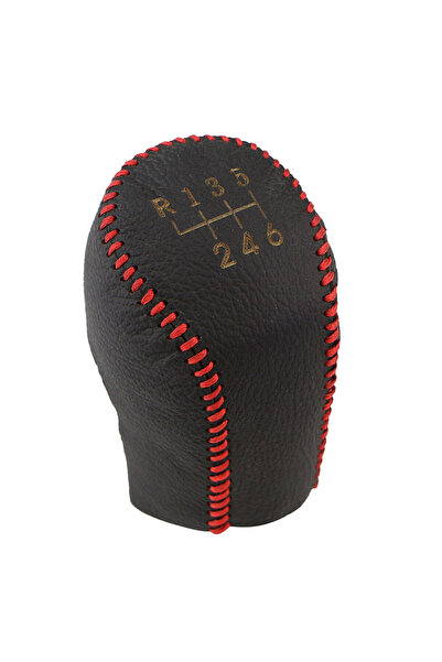 Choice 6speed Red Thread 5 6 Speed Leather Mt Gear Shift Knob Cover Gear Collars For Hyundai Elantra Gt Acc