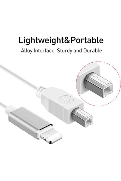 ZUIDID كابل بيانات OTG بمنفذ USB B إلى واجهة iPhone وiPad وIOS بطول 2 متر بال...