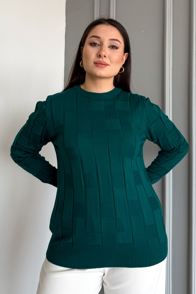 ModaPlaza Pulover de damă cu model pătrat 4937