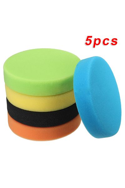 Choice 5Pcs/set Car Polishing Pad 5inch Flat Sponge Buffing Disc Vehicle Paint Furniture Polishing Pads ...