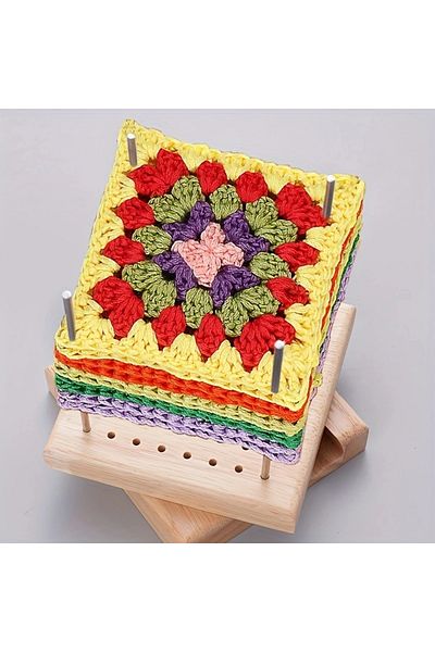 Choice Home Wooden Crochet Knitting Board Creative Handmade DIY Wool Knitting Block Pad Hole Board Knitt...