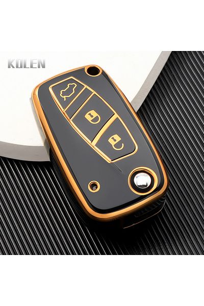 Choice Golden Black New Tpu Car Flip Key Case Cover For Fiat 500 Panda Stilo Ducato Punto Doblo Bravo 3 But