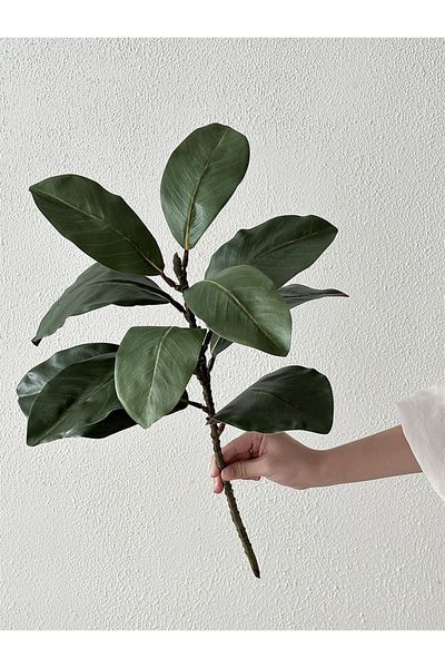 Choice 1pc Green Large Imitation Magnolia Denudata Rubber Leaf Imitation Magnolia Branches Handmade 50cm Ar