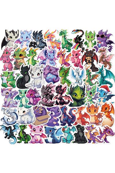 Choice 50pcs 50pcs Creative Cartoon Graffiti European Dragon Stickers Decoration Diy Luggage Skateboard Not