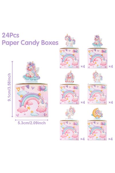 Choice Unicorn 3D Paper Candy Boxes Gift Packing Box Unicorn Theme Party Decoration Kids Wedding Baby Sh...