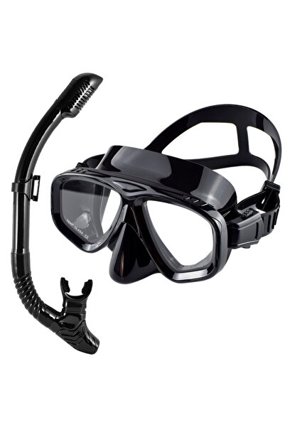 Choice1 مجموعة غطس جافة من AllBlack، قناع غوص احترافي، نظارات سباحة، مضادة للتسرب، مضادة للضباب، واسعة النطاق