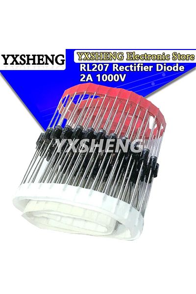 Choice 100 قطعة من ديود المقوم RL207 DO-15 2A 1000V