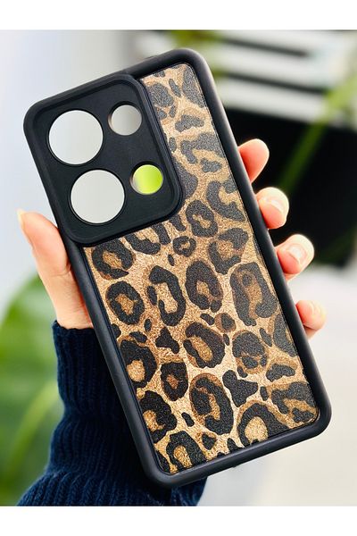 Go Aksesuar جراب سيليكون بتصميم جلد الفهد متوافق مع Redmi Note 13 Pro 4G