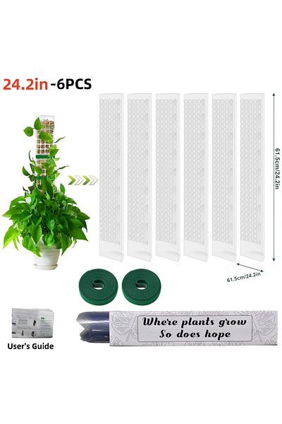 Choice 24in 6pcs-moss Pole 24/36/48inch Climbing Plant Water Moss Column Indoor Plastic Moss Pole For Sphag