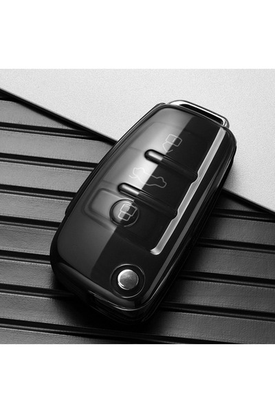 Choice1 Transparent Black New TPU Car Folding Key Cover Case For Audi A1 A3 8...